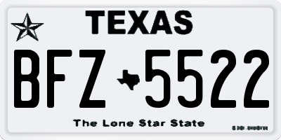TX license plate BFZ5522