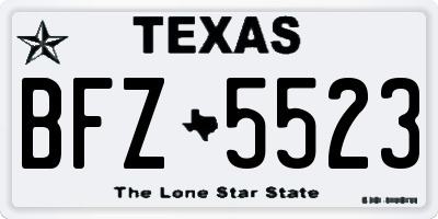 TX license plate BFZ5523
