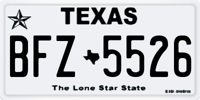 TX license plate BFZ5526