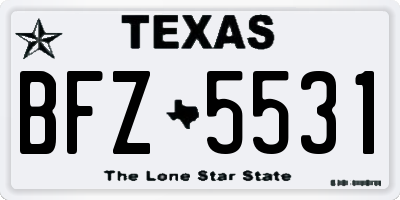 TX license plate BFZ5531