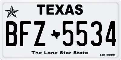 TX license plate BFZ5534