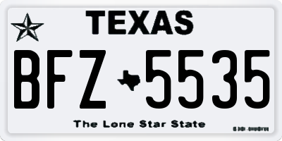 TX license plate BFZ5535