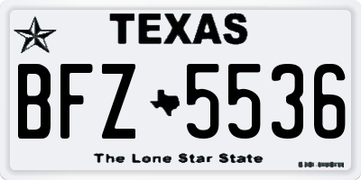 TX license plate BFZ5536