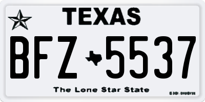 TX license plate BFZ5537