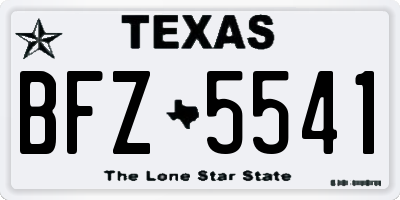 TX license plate BFZ5541