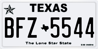 TX license plate BFZ5544