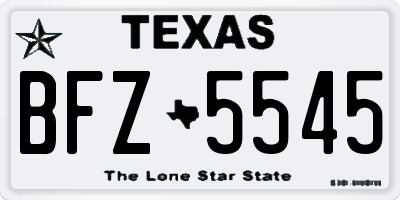 TX license plate BFZ5545