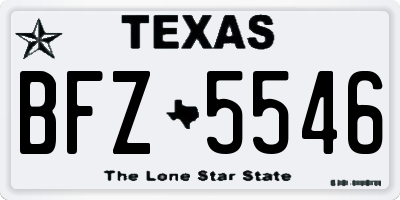 TX license plate BFZ5546