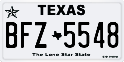 TX license plate BFZ5548