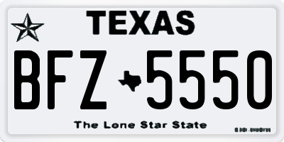 TX license plate BFZ5550