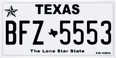 TX license plate BFZ5553