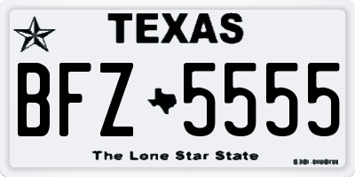 TX license plate BFZ5555