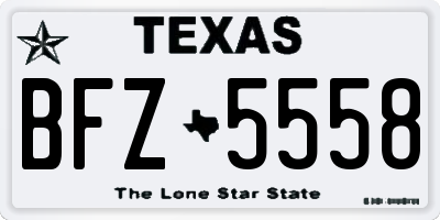 TX license plate BFZ5558