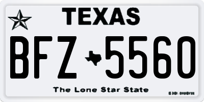 TX license plate BFZ5560
