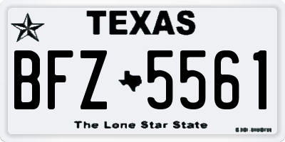 TX license plate BFZ5561