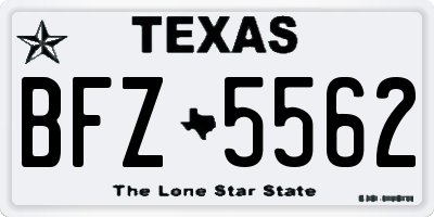 TX license plate BFZ5562