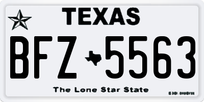 TX license plate BFZ5563
