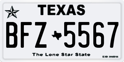 TX license plate BFZ5567