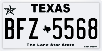 TX license plate BFZ5568
