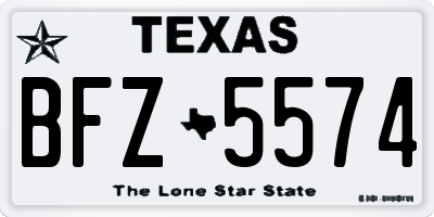 TX license plate BFZ5574