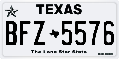 TX license plate BFZ5576