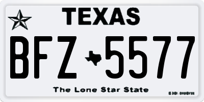 TX license plate BFZ5577