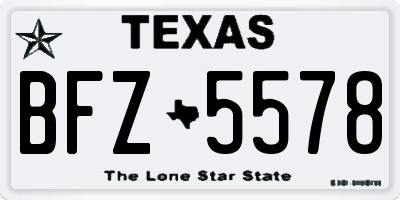TX license plate BFZ5578