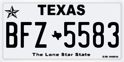 TX license plate BFZ5583