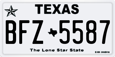 TX license plate BFZ5587