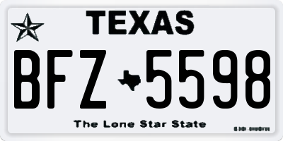 TX license plate BFZ5598