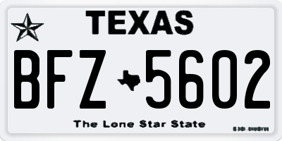 TX license plate BFZ5602