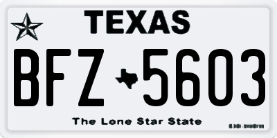 TX license plate BFZ5603