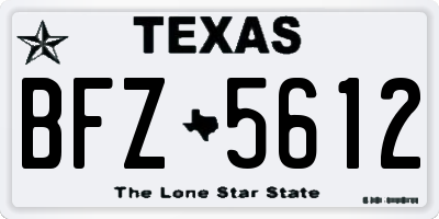 TX license plate BFZ5612