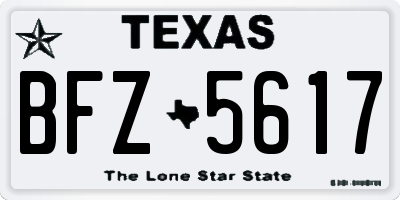 TX license plate BFZ5617