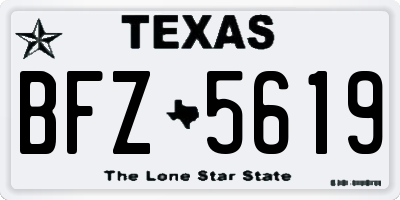 TX license plate BFZ5619