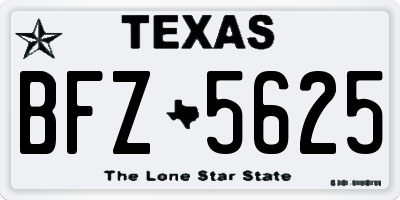 TX license plate BFZ5625