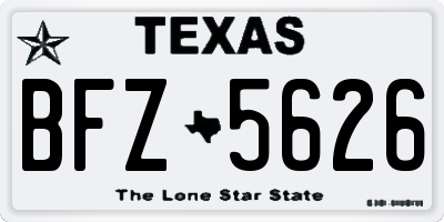 TX license plate BFZ5626