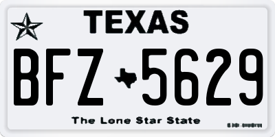 TX license plate BFZ5629
