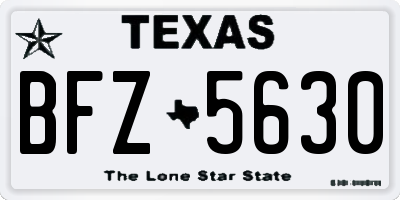 TX license plate BFZ5630