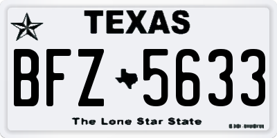 TX license plate BFZ5633