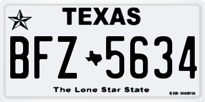 TX license plate BFZ5634