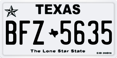 TX license plate BFZ5635