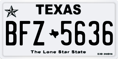 TX license plate BFZ5636