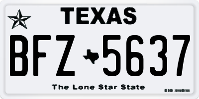 TX license plate BFZ5637