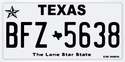 TX license plate BFZ5638