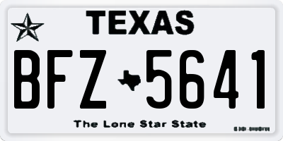 TX license plate BFZ5641