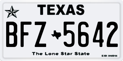 TX license plate BFZ5642