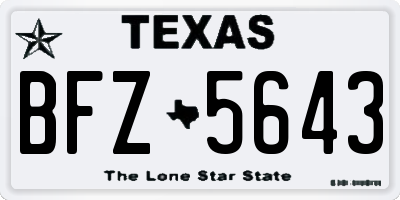 TX license plate BFZ5643