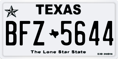 TX license plate BFZ5644
