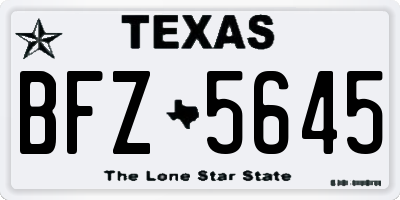 TX license plate BFZ5645